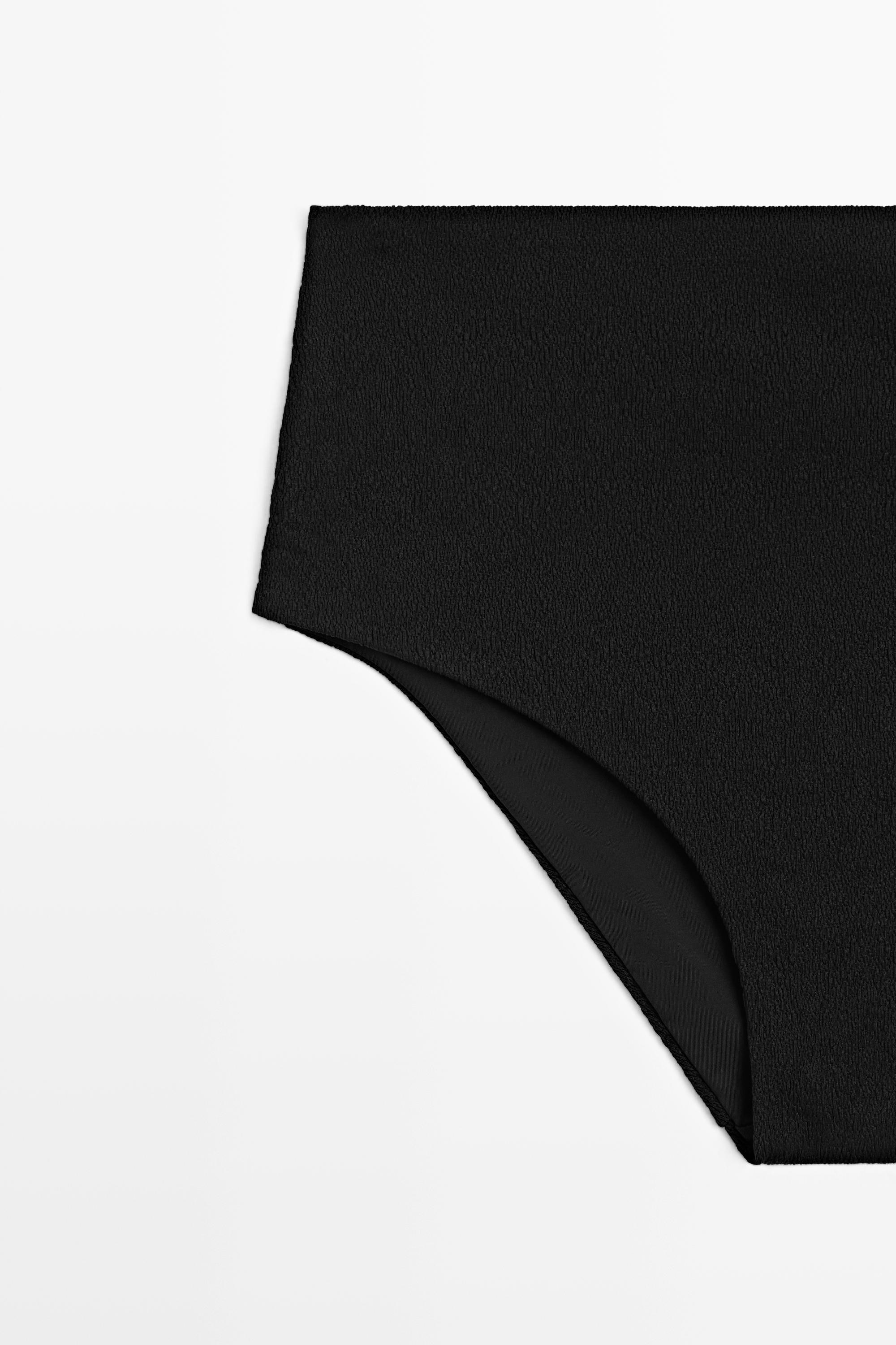 Culotte de bikini taille haute texturée